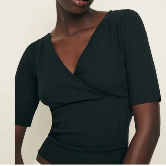 Reformation Eloise Knit Top Black - Size M - Picture 2 of 4